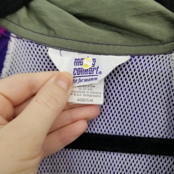 Vintage 80s Windbreaker Jacket Purple Magenta Moving Comfort Medium - Picture 5 of 6